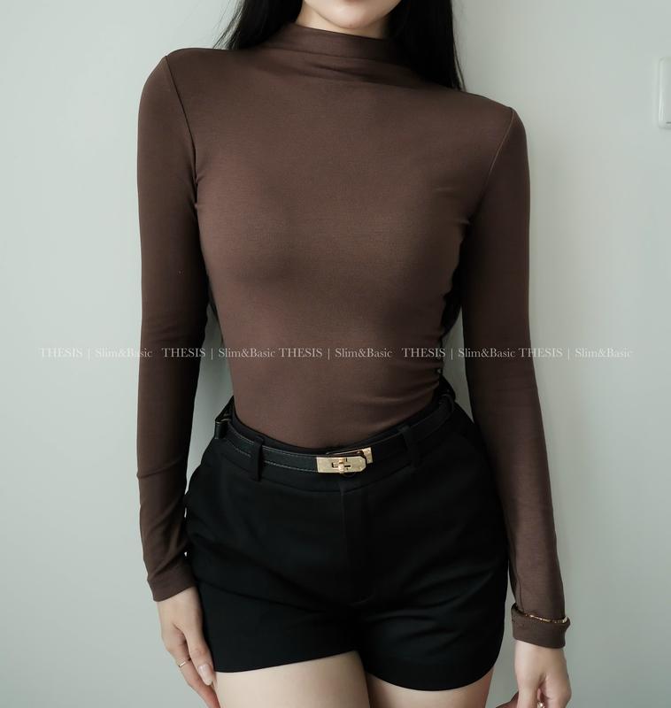 Áo Cổ Leo Dài Tay - Áo cổ leo dài tay Thun Zip dẻo THESIS