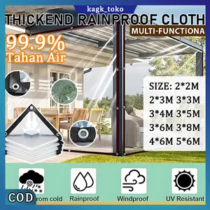 KAGK Tahan Air 99%/Terpal Plastik Bening/Plastik UV Green House/Tebal Plastik Bening Transparan/Terpal Anti Air Untuk Tanaman Teras Mobil