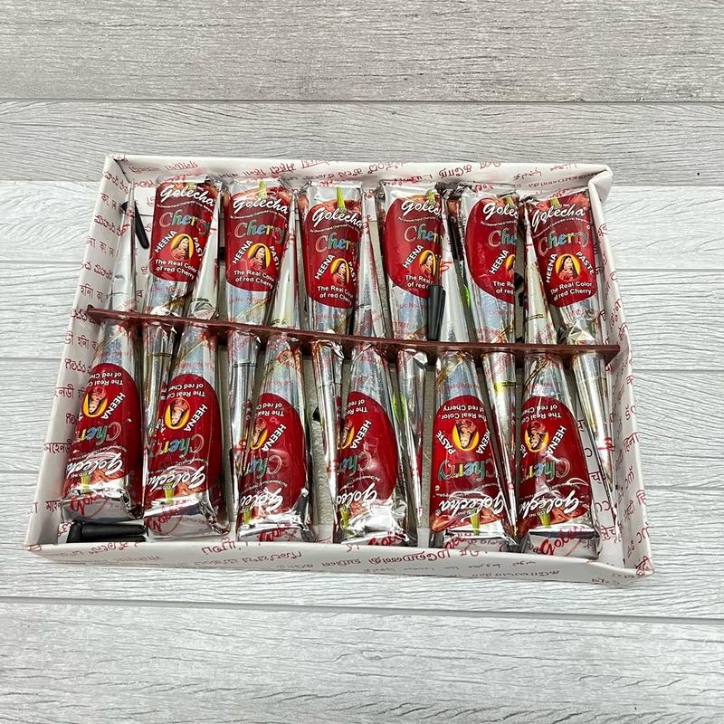 Golecha Cherry Henna tato tangan Halal 1pcs - Golecha henna kuku Hena Nail Art Pewarna 2