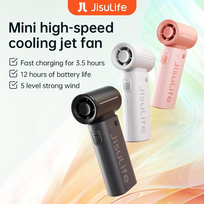 Quạt Nhỏ Cầm Tay Jisulife Bộ Thu Gom Gió Turbo Dung Lượng 5000mAh Với Thời Lượng Pin Siêu Dài 18 Giờ Thích Hợp Cho Các Hoạt Động Thể Thao Ngoài Trời Du Lịch Và Các Tình Huống Khác Mang Theo Tiện Lợi