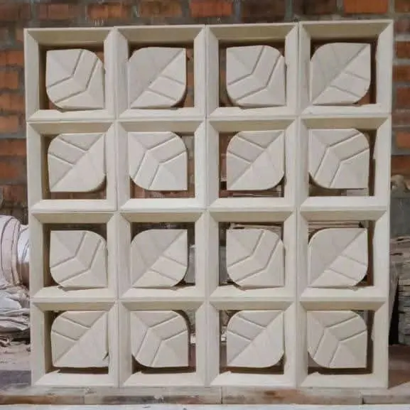 Roster Minimalis Beton Pentilasi Ruangan Penyekat Ruangan Desain Geometris Modern untuk Interior