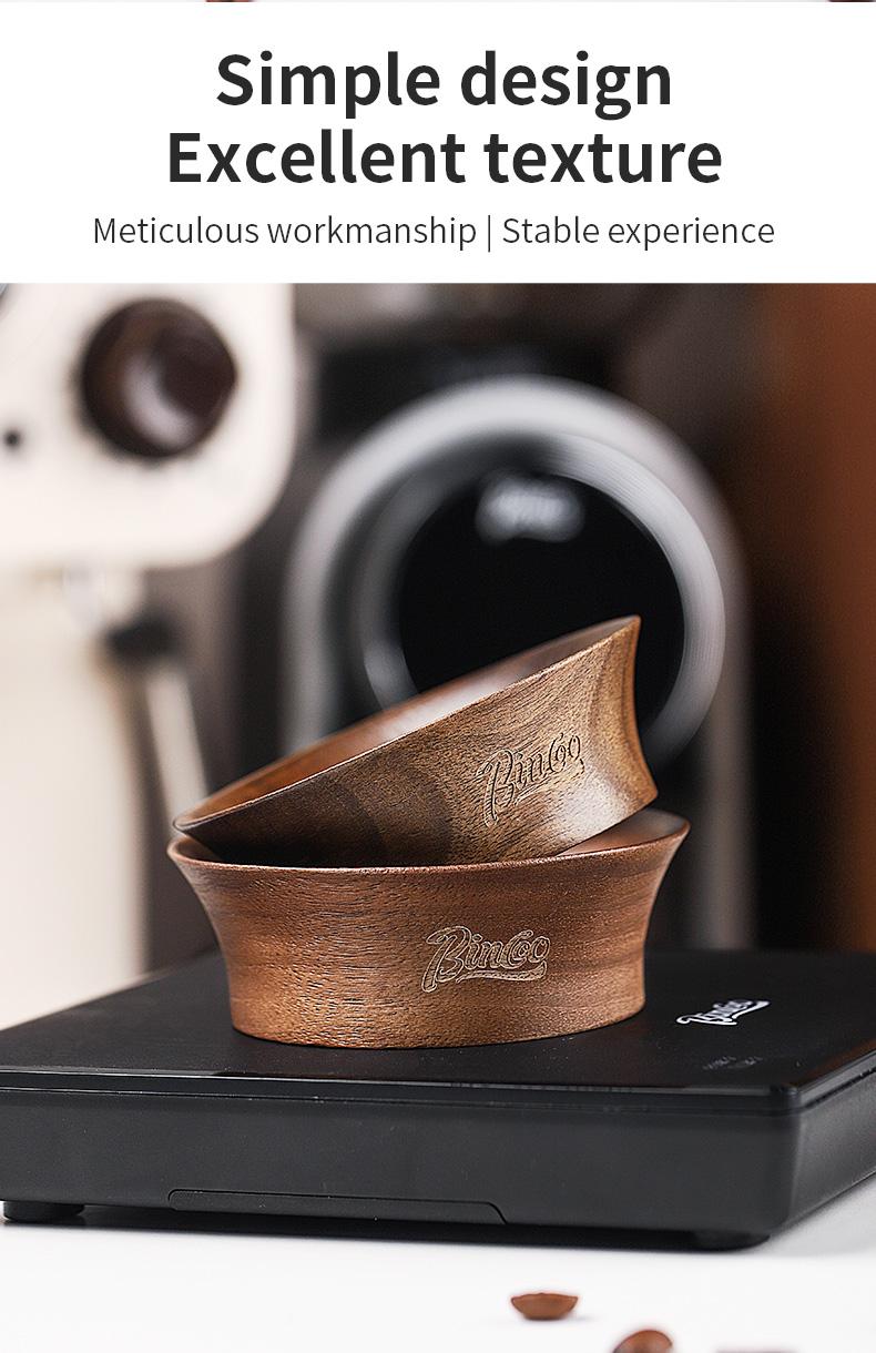 Product Introduction of BINCOO Walnut Magnetic Coffee Powder Catcher Coffee Machine Handle Anti-flying Powder Catcher 51/53/58MM 6