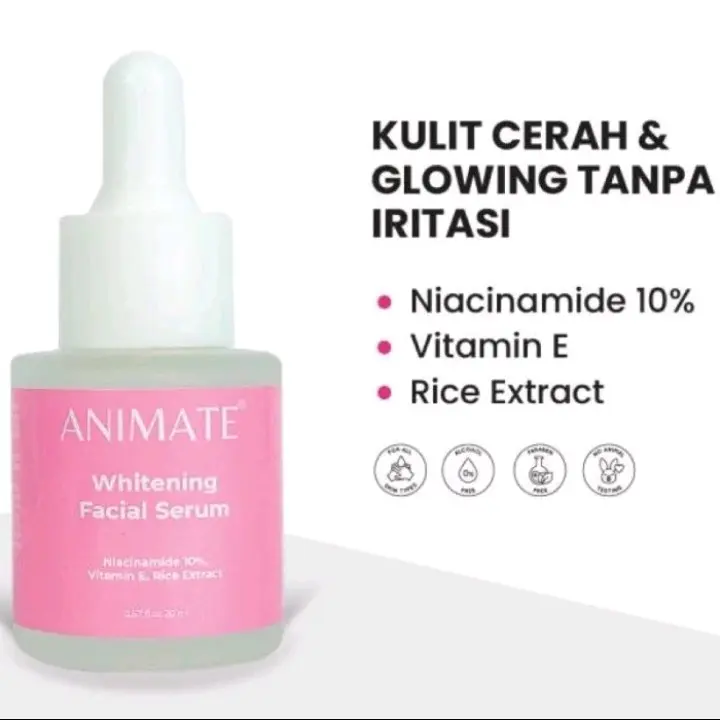 Serum animate whitening facial 5X Vitamin Pencerah Perawatan kulit Muka Mencerahkan Wajah dalam 2 minggu 0