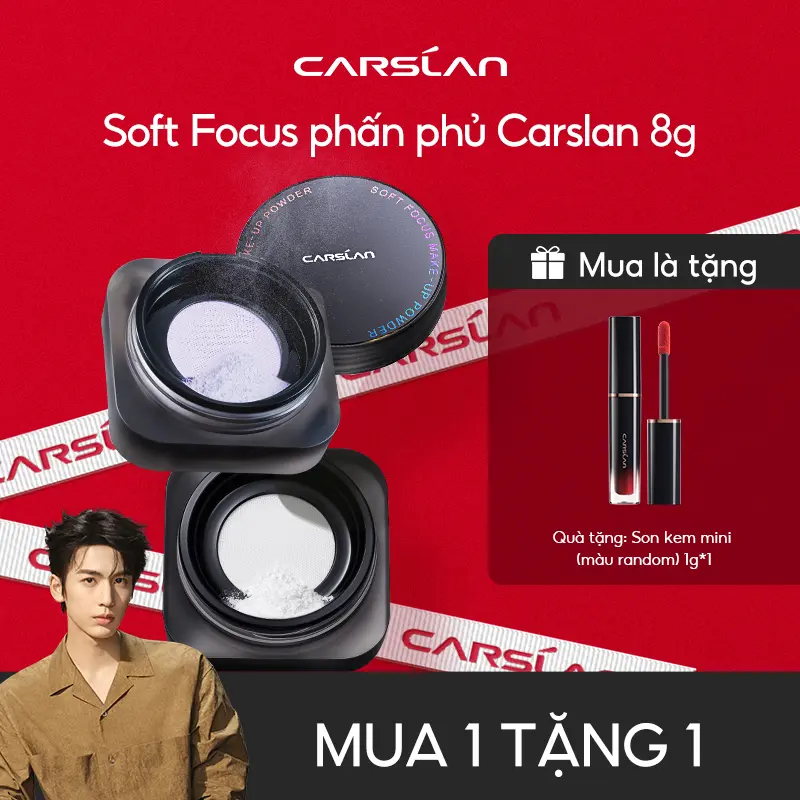 Phấn Phủ Black Magnet Carslan, Tệp Da Bám Nền, Màu Sắc Dễ Dùng Không Kén Da 8G+[Mua 1 Tặng 1] Son Tint Mini (Màu Random) *1