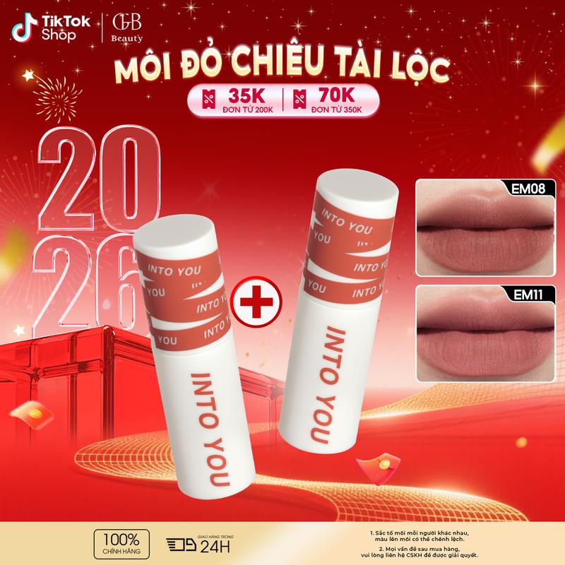 Livestream EM10 NÈ~ COMBO 2 Son Bùn Nữ Chính Lì Mịn Độ Che Phủ Tốt Lấp Đầy Rãnh Môi 2g x 2