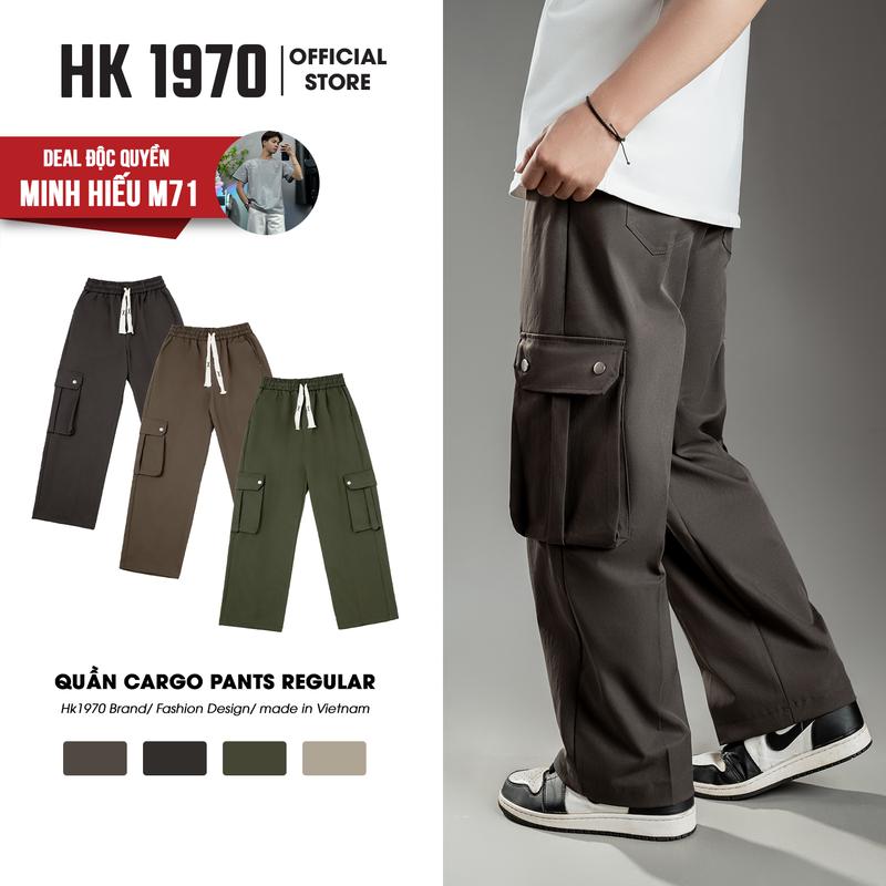 Quần Túi Hộp Dáng Suông, Quần Túi Hộp Vải KaKi Nam Nữ Phong Cách Đường Phố Đơn Giản Basic Q219 Menswear Pants Kaki