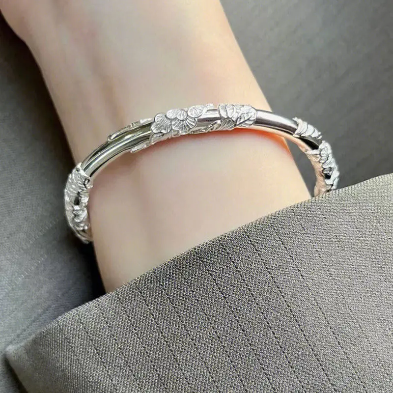 2024 New Fashion Trend Silver Bracelet Push Pull Bracelet
