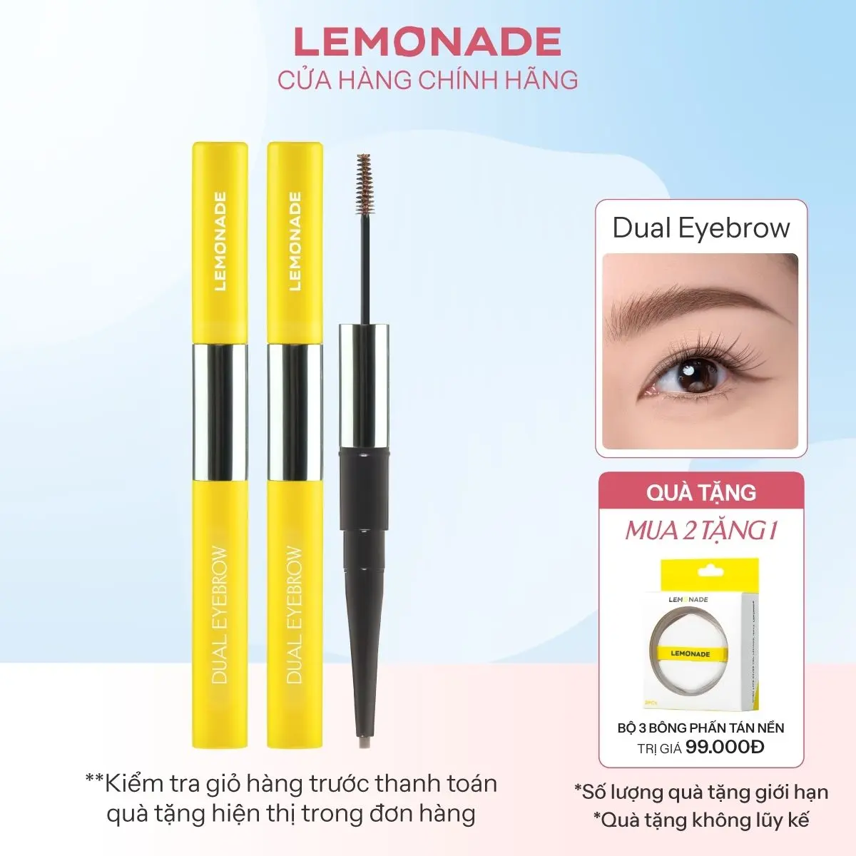 Combo 02 Chì kẻ mày 2 đầu Lemonade Dual Eyebrow 2.75gx2