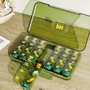 COD Kotak Obat Harian Penyimpanan Tempat Obat Kapsul Sekat Medicine Box Portable Storage Vitamin Box Obat Pill Box Kotak Penyimpanan Portabel