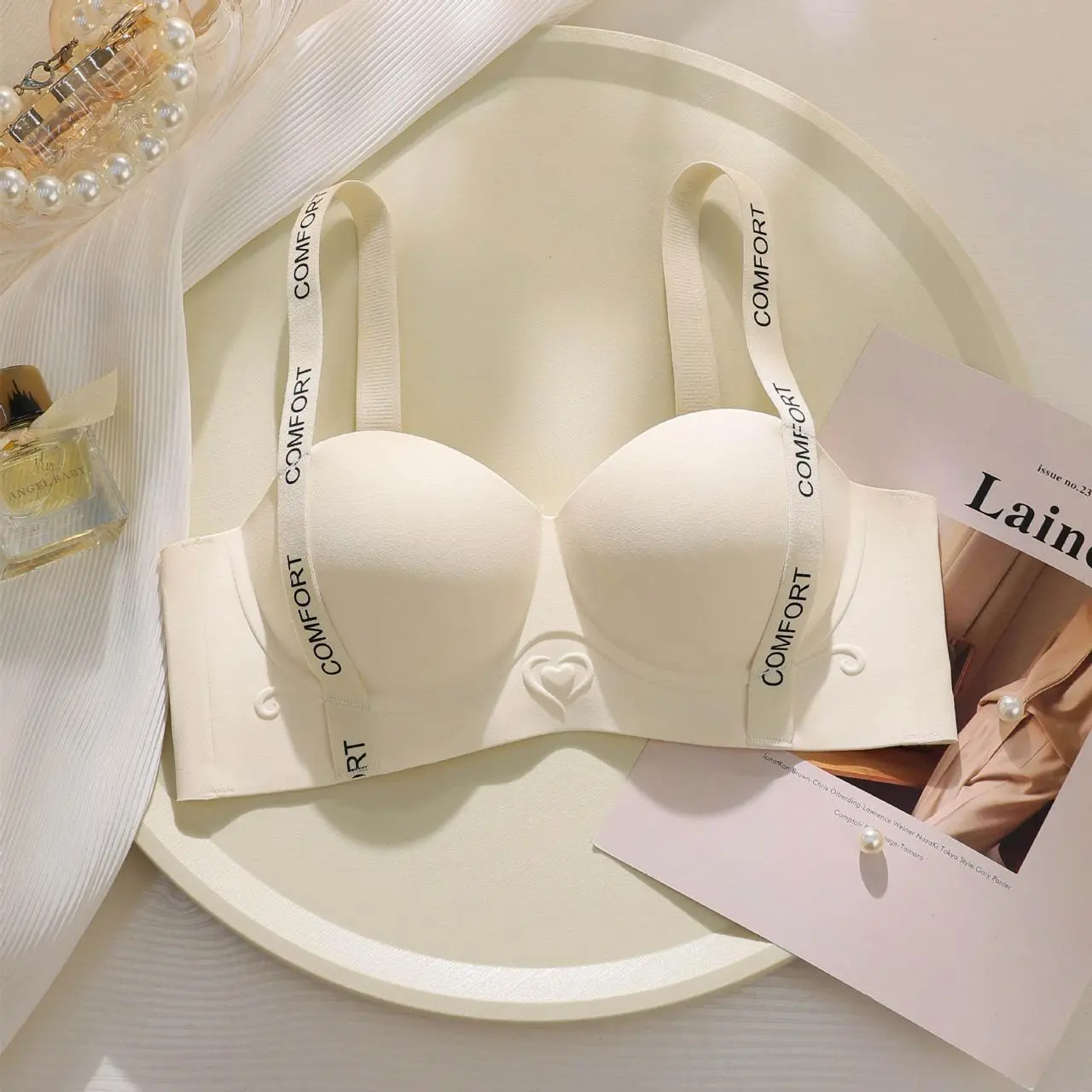 JD165 Bra Push Up Wanita 3D Cup Bulat Premium Tanpa Kawat Busa Tebal