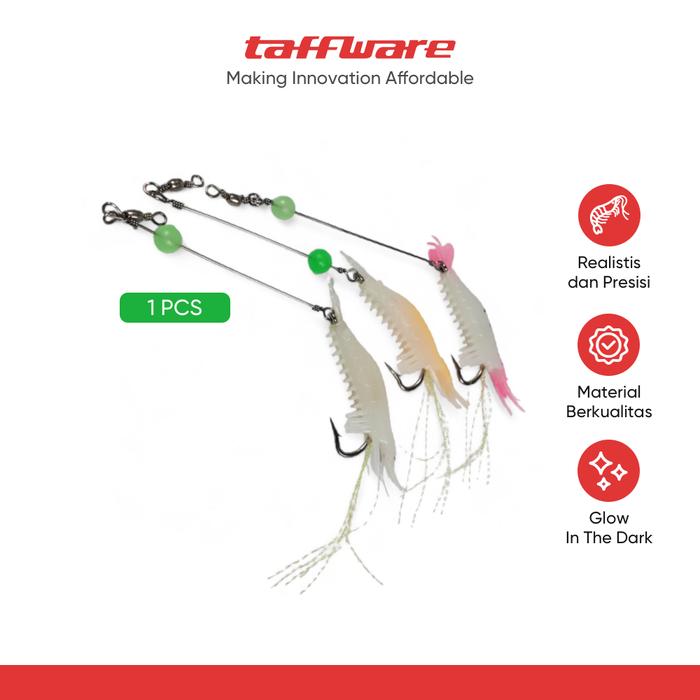 Gambar TaffSPORT Umpan Pancing Udang Kecil Luminous Shrimp Soft Bait Lure dari Taffware Official Store Kota Administrasi Jakarta Barat Tokopedia