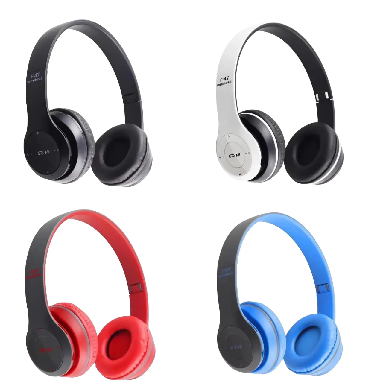 P47 Headphone Bluetooth Gaming Wireless Earphone Sport Murah Over Ear Headset Bando Bass Ponsel