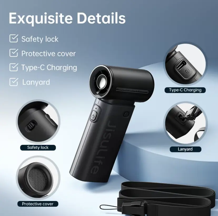 5000mAh Turbo Wind GatheringHandheld Small Fan, with an Ultra Long BatteryLife of 18 hours, Suitable for Outdoor Sports,Travel and Other Scenarios, Convenient toCarry