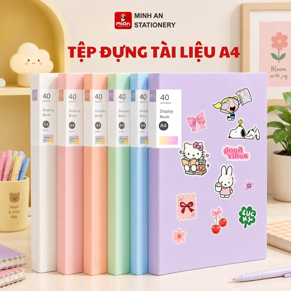 File lá A4 nhiều ngăn, File đựng giấy tờ, Tệp đựng tài liệu 30 lá 60 lá 80 lá chất liệu PP cao cấp