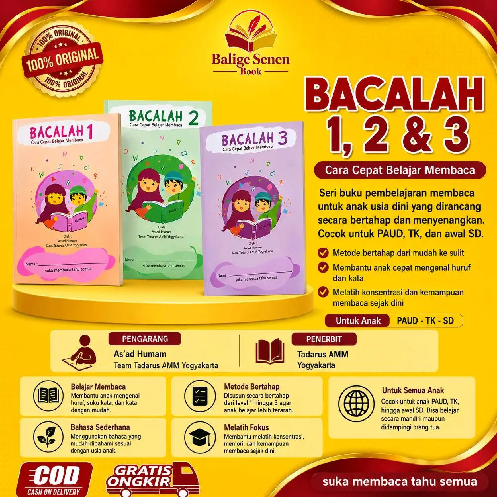 Buku Bacalah 1 2 3 Paket Lengkap - Untuk Anak TK-SD Kelas 1
