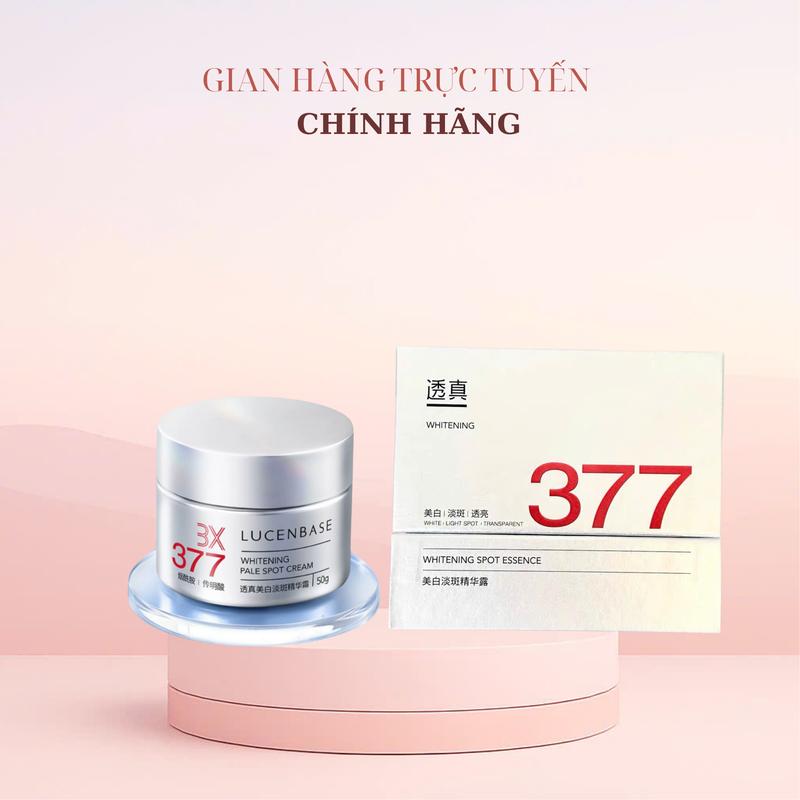 Combo hỗ trợ nám, sáng da Kem Dưỡng Da Mặt 3X 377 LUCENBASE 50g và Hộp Serum LUCENBASE 377 (30 ống)