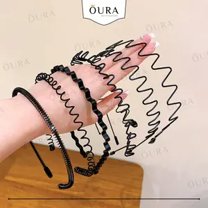 Bando Kawat Bando Sirkam Dewasa Pria Wanita Model Gelombang Sisir Zigzag Ulir Korea Premium Hairband Aksesoris
