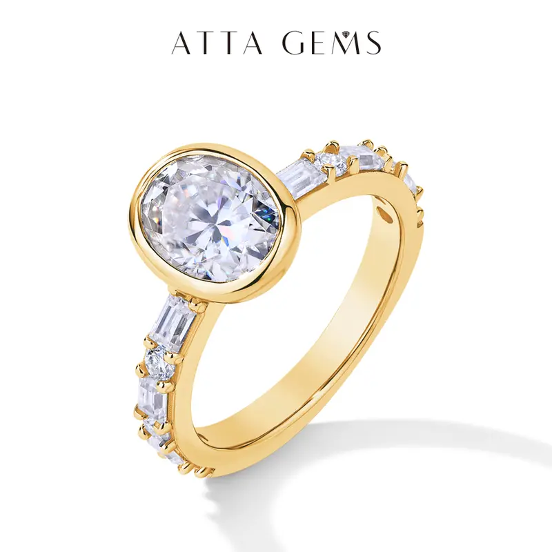 2.0CT Oval Cut D Color VVS1 Fashion Synthetic Moissanite  Beauty Jewelry Ring Anniversary Engagement Gift R155 1