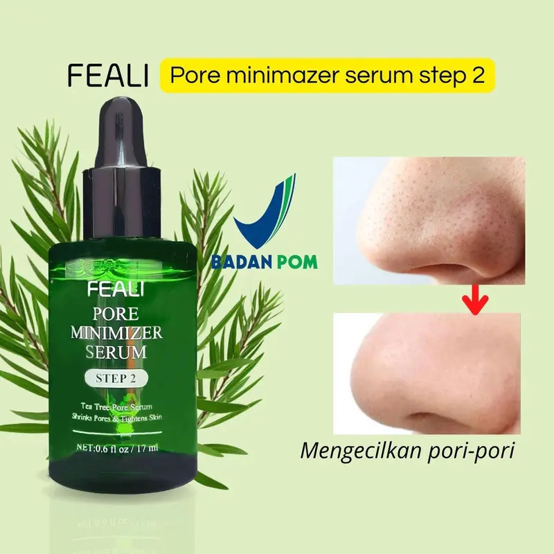 FEALI Blackhead Remover Mask Step-1 Peel Off Free Kertas FEALI Pore Minimizer Serum Step-2 2