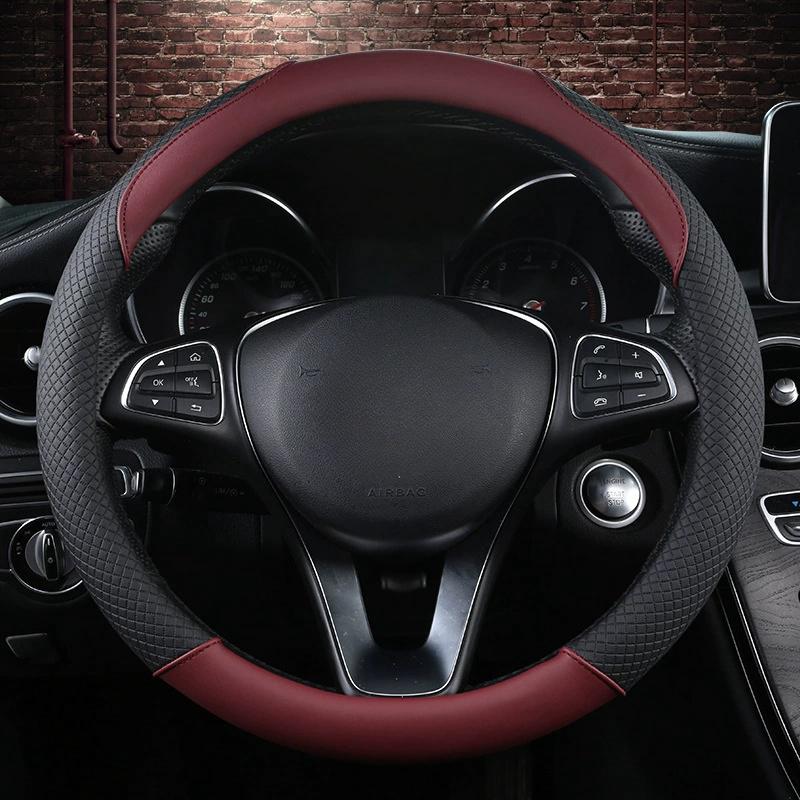 Product Introduction of Advanced PU leather car steering wheel cover, anti slip and wear-resistant, universal for all seasons, car steering wheel cover, car handle cover 4