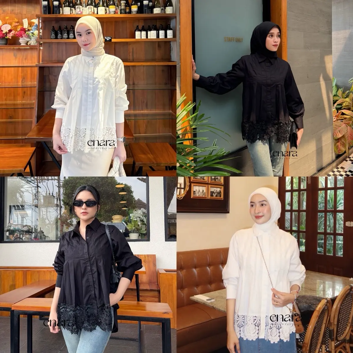 ENARA OUTFIT - JEMA BASIC - Blouse Atasan Wanita - kemeja wanita Basic