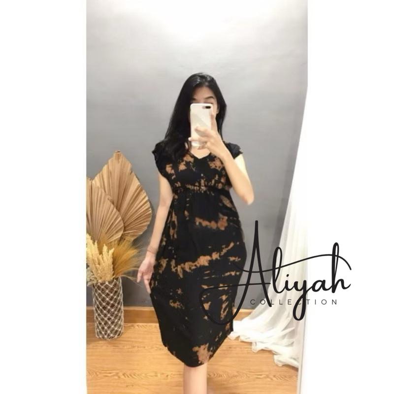 Product Introduction of Daster Manohara Abstrak Bali Realpict - Gaun Wanita Casual Midi Hitam - Baju, Dress, Pesta, Dewasa, Panjang 7