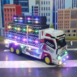 AF Miniatur - Mainan Anak Miniatur Truk Sound Horeg Brewog Audio Bisa Bunyi & Cas Bluetooth Speaker 3inch Lampu Full Stiker Anti Air