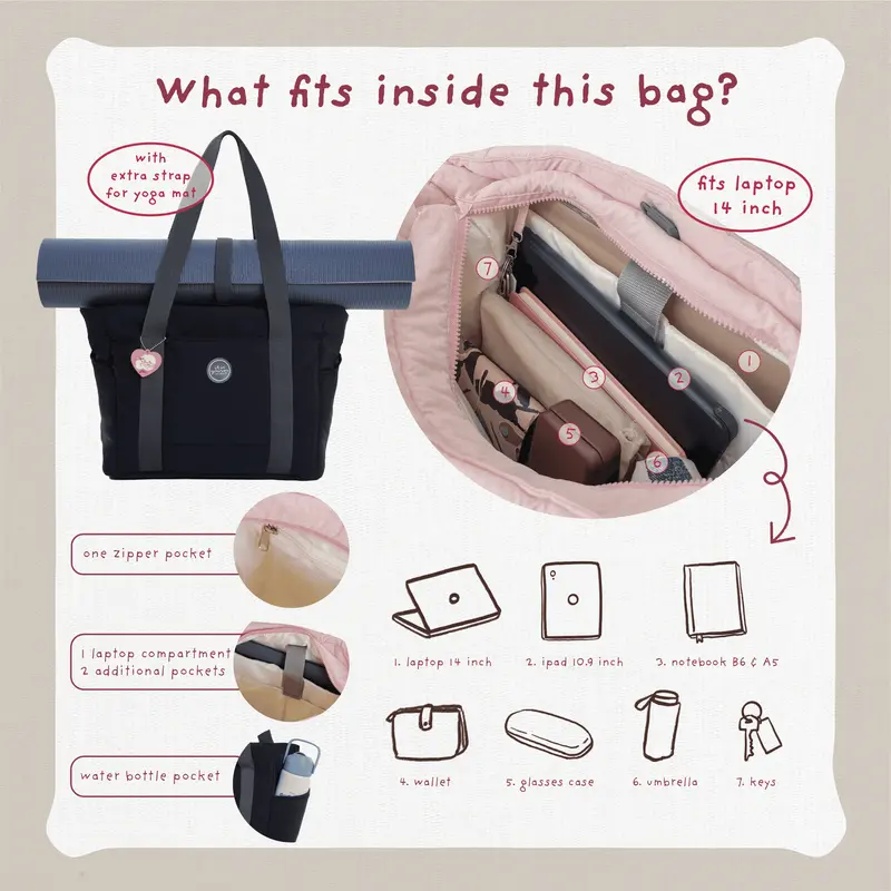 ITISYOURSS Hazy Tote Bag | Tas Bahu Besar | Sport Friendly | Tas Olahraga | Tas Ngantor | Tas Muat Banyak | Tas Laptop | Tote Bag Gemes 2