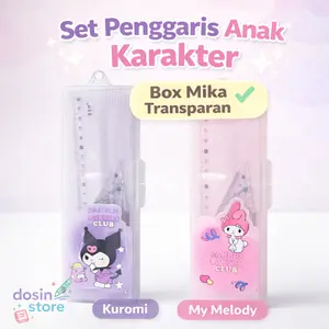 Set Penggaris Anak Karakter | Box Mika Transparan Sekolah | Dosin Store