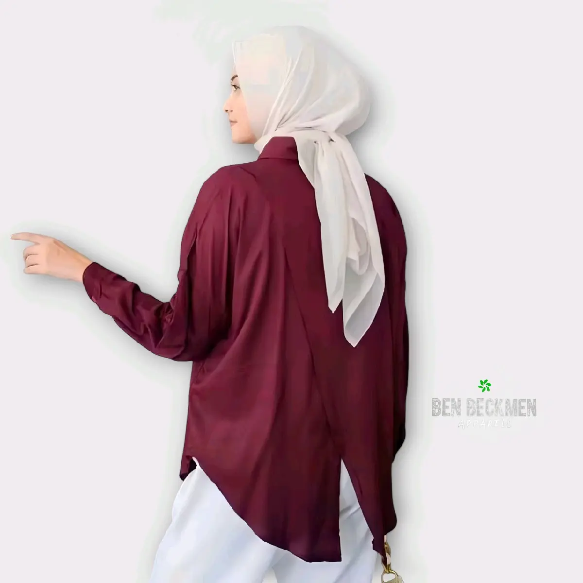 Nelka Linen Shirt / Atasan Wanita/ Kemeja Wanita Oversize Premium Basic Formal