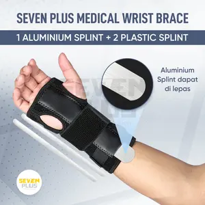 SevenPlus Wrist Brace with Aluminium Splint + 2 Plastic Splint Pelindung Penyangga Pergelangan Tangan Carpal Tunnel Syndrome premium berkualitas wrist carpal tunnel guard support metal deker tangan CTS cedera pergelangan tangan