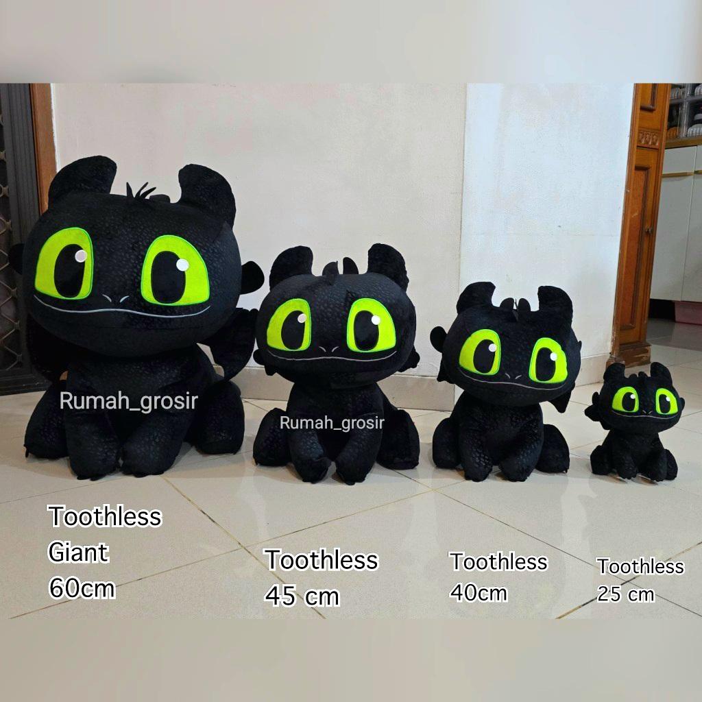 Plushie - Boneka Toothless Night Fury Dragon Naga Boneka Naga Hitam Lucu