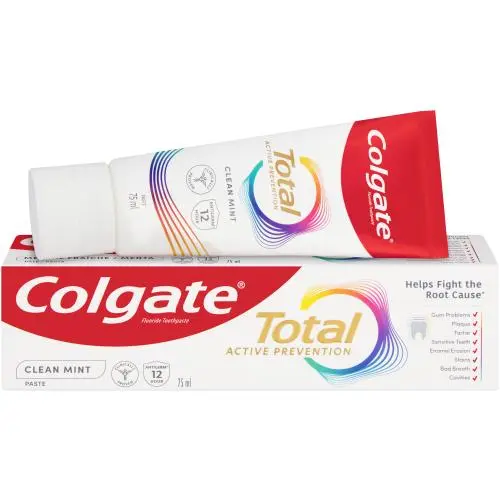 Colgate Kem Đánh Răng Total Clean Mint 150g - Sạch Sâu Dài Lâu Bảo Vệ Ngăn Ngừa 8 Vấn Đề Răng Miệng Giảm Mảng Bám & Vôi Răng