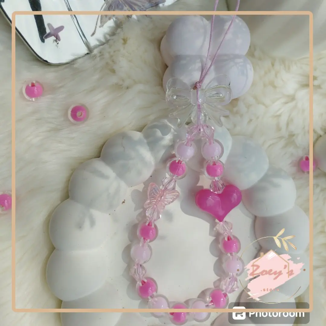Strap Phone Charm Love Pink Gantungan Handphone Series Pink