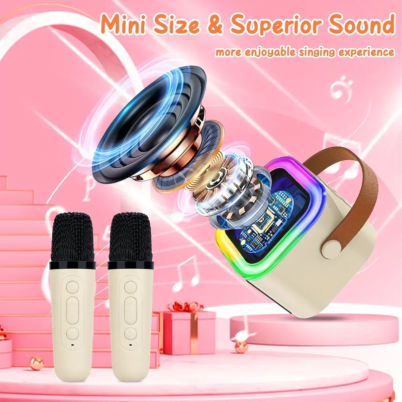 【Local Delivery&COD】 Original mini Karaoke speakerbluetooth Bass K12 Microphone Premium setlengkap bluetooth mic wirelessMikrofon suitable for semua Ponsel mini speaker wireless karaoke toya speaker 7