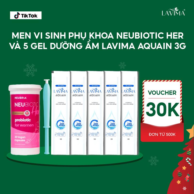  Men Vi Sinh Phụ Khoa Neubiotic Her Và 5 Gel Phụ Khoa Nữ Lavima Aquain Dưỡng Ẩm Đa Năng Tự Nhiên Làm Mềm Mịn Sáng Hồng Căng Mướt Vùng Kín Dạng Bút 3g 