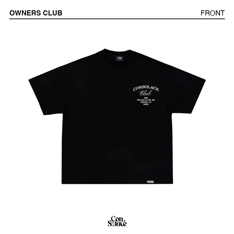 Consolace Owner's Club Black Heavyweight 16s Boxy Fit T Shirt