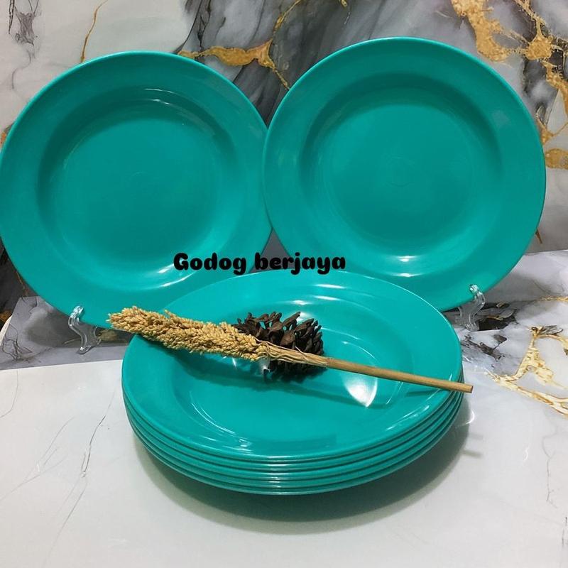 Promo 1 Lusin Piring Melamin Asli SNI Model Bulat Besar Dan Tahan Panas 1