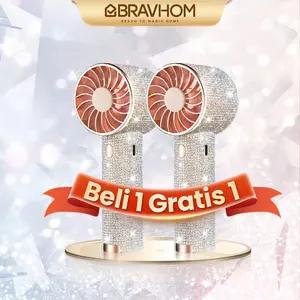 (COD)【Beli 1 Gratis 1】Bravhom Kipas Angin Mini Portable 3IN1 Aromaterapi 3 Kecepatan Lampu Warna Warni Phone Holder FN16