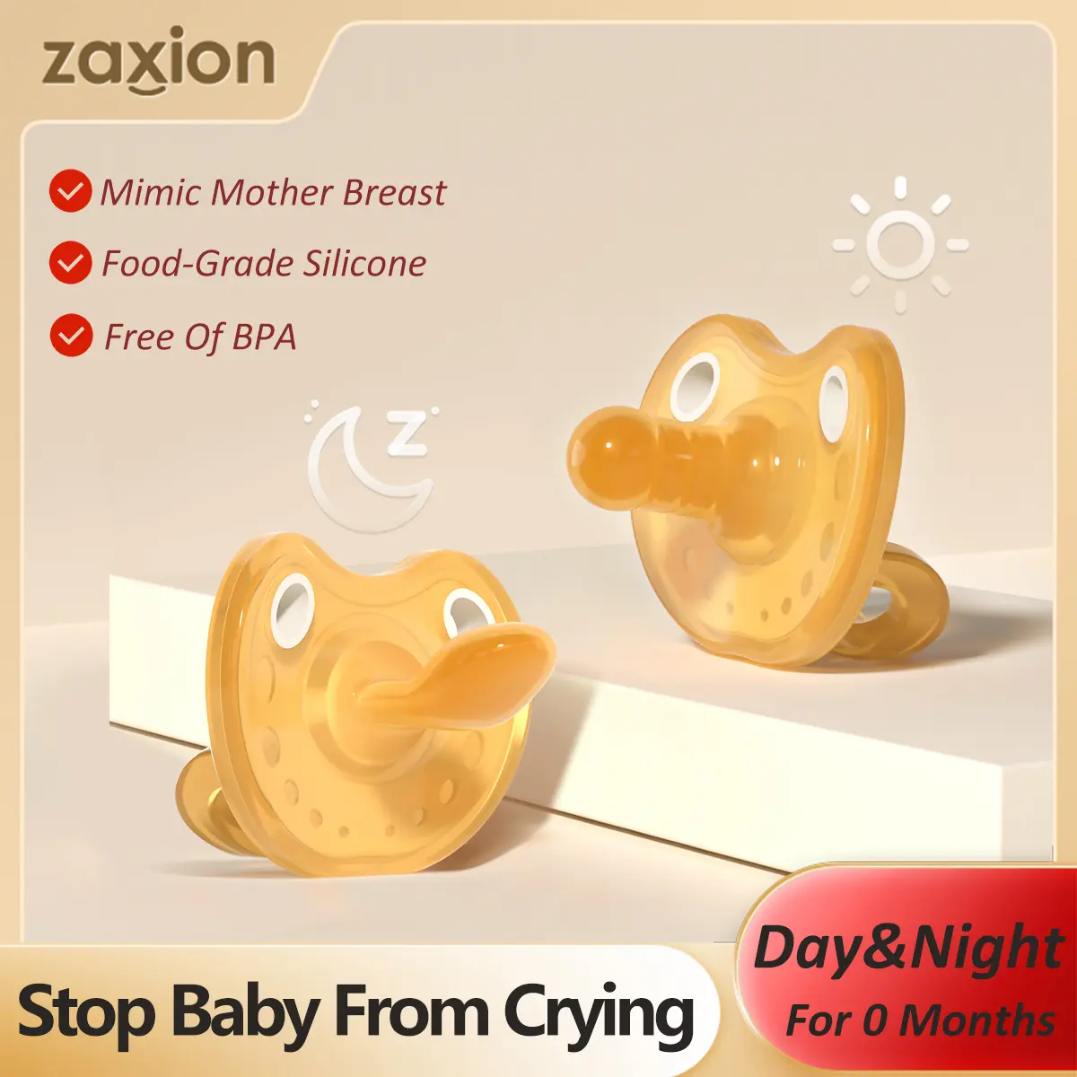 Silicone Baby Teethers For No Crying & Good Sleep, Teether Toy, Soft Baby Teethers With Storage Box, Day And Night