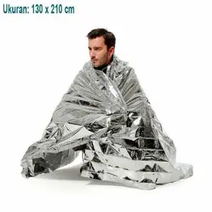Selimut Darurat Emergency Blanket Thermal 130x210cm - SL03-001 - Silver