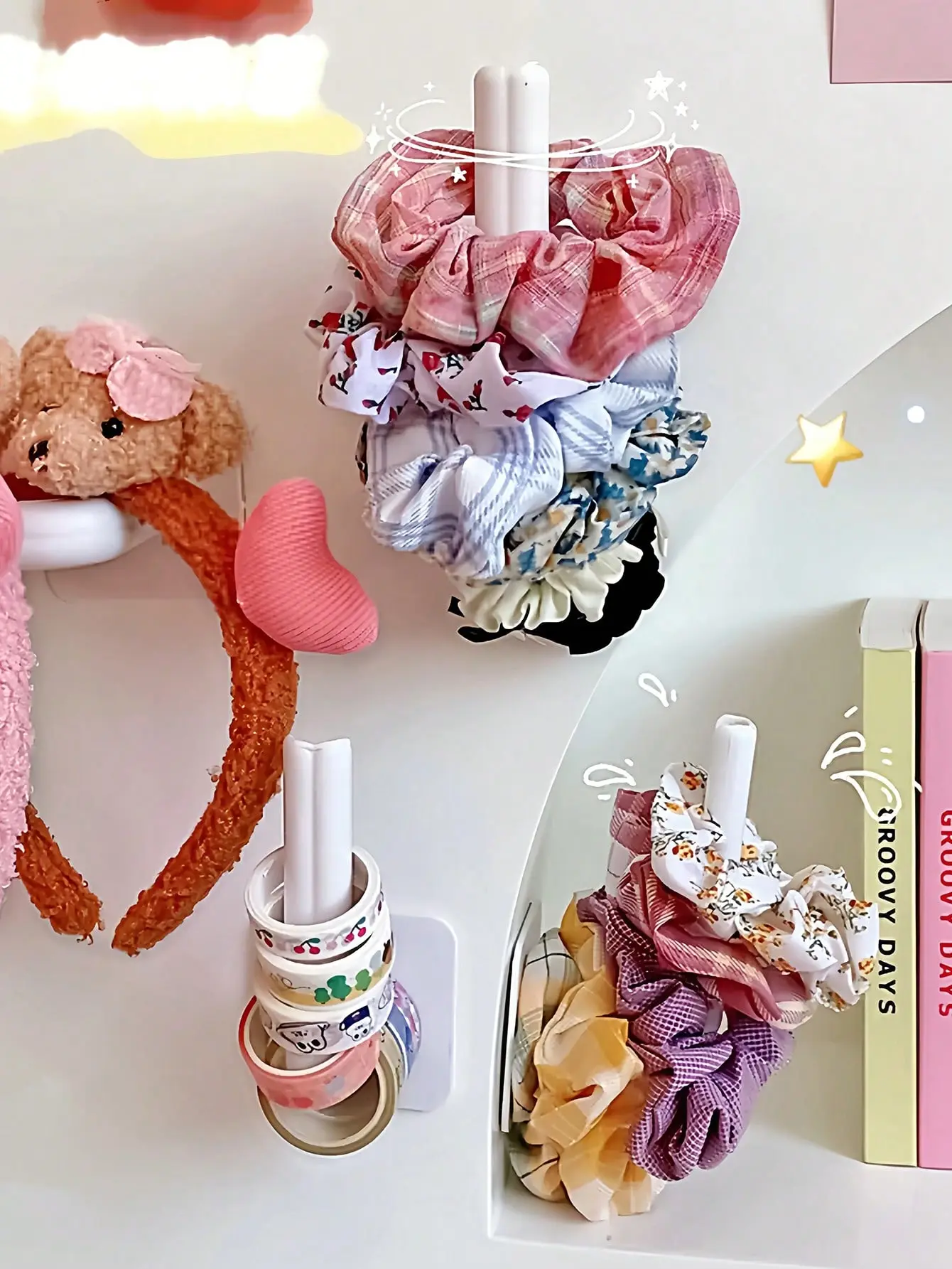 Girl's hair loop hook, no need for punching, adhesive hair band hook, multifunctional headband hook, headband accessory hook