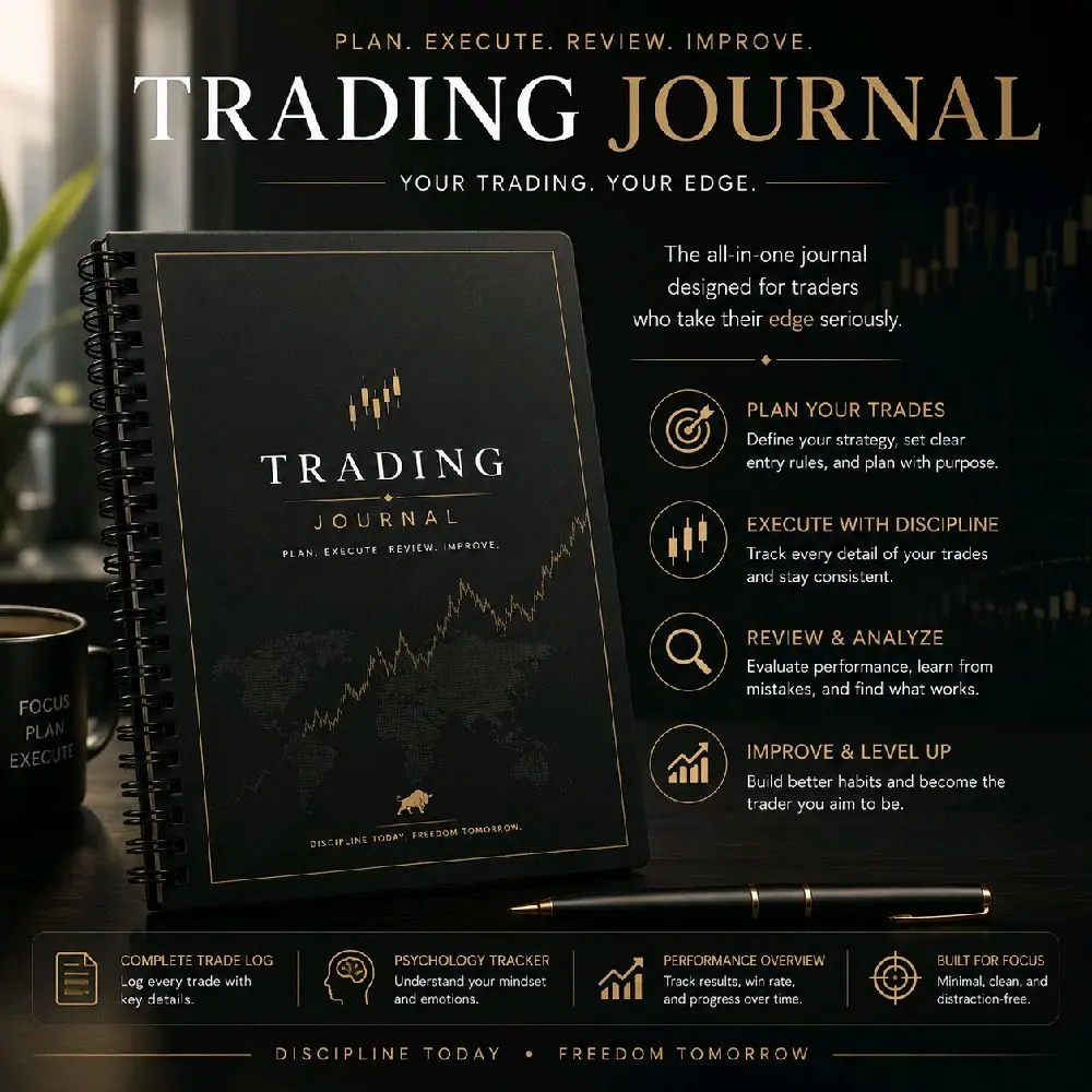 Trading Journal - Catatan Trading Lengkap untuk Trader Serius dengan Plan Execute Review Improve dan Psikologi Trader