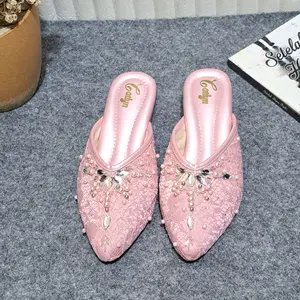 (24 warna) Wedding Shoes 3cm Pengantin Brukat Payet Premium Sandal Wisuda Kondangan Pesta emye cellene patris