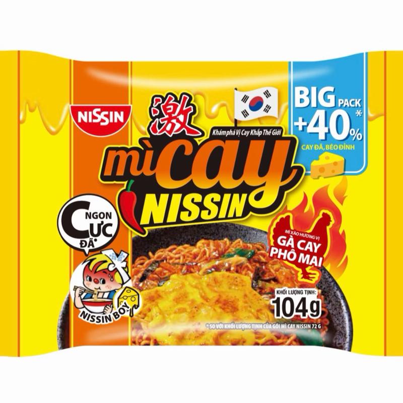 Thùng 30 Mì Gà Cay Phô Mai 104gam Nissin mukbang mì cay