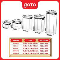 Gambar (Best Deal) Goto [COD] Jubu Food Storage Container Toples Plastik Bening Kotak Makanan - 700ML, Black dari Goto Living Kota Tangerang 5 Tokopedia