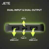 Gambar JETE Powerbank Fast Charging C8 10000mAh Power Bank Portable Dual USB Port Output Input Type C - Black dari JETE Indonesia Yogyakarta Kota Administrasi Jakarta Pusat 5 Tokopedia