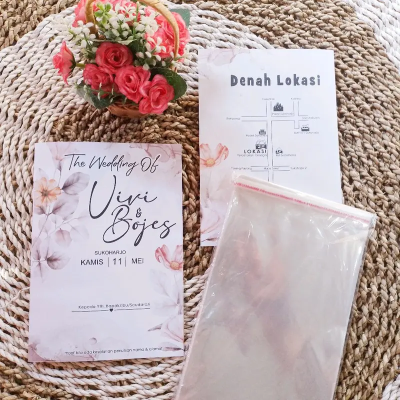 (50 pcs) Undangan pernikahan vintage Card 3