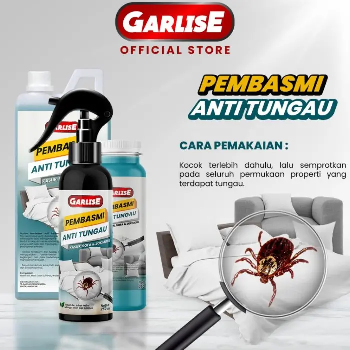 Ready Garlise Anti Tungau Kasur Spray 250 Ml Pembasmi Obat Kutu Tungau Teratas!!! 2