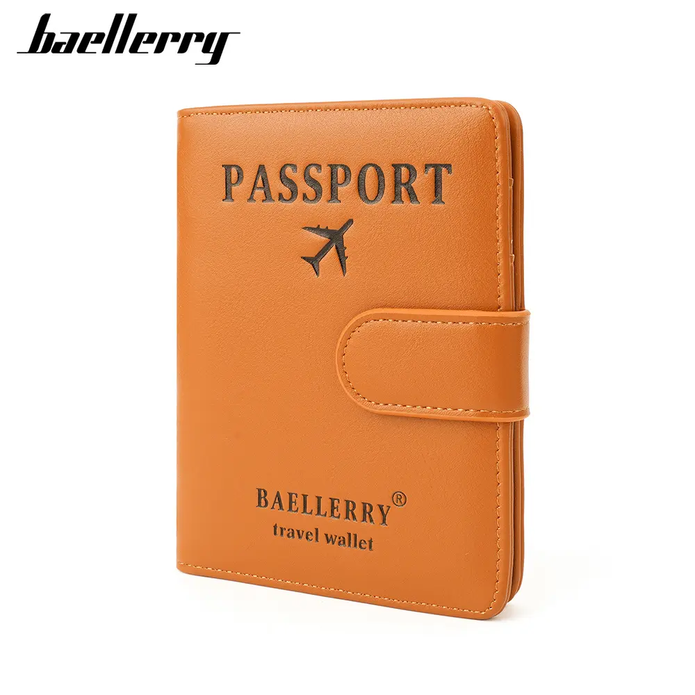 Baellerry New Unisex Passport Holder with Magnetic Snap Closure, Multi-functional RFID-Blocking Travel Document Organizer for Passport and Tickets